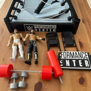 WWE Mattel Wrekkin' Performance Center Playset Wrestling Ring 2 Wrestlers & More